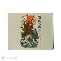 Samurai Cat With Sea Dragon Fantasy Art Mousepad thumb 0