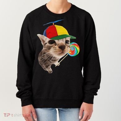 Silly Cat With Lollipop Meme Women's Sweatshirt