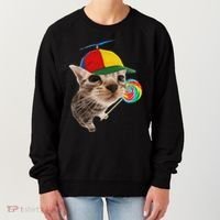 Silly Cat With Lollipop Meme Women's Sweatshirt thumb 0
