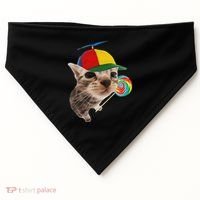 Silly Cat With Lollipop Meme USA-Made Doggie Bandana thumb 0
