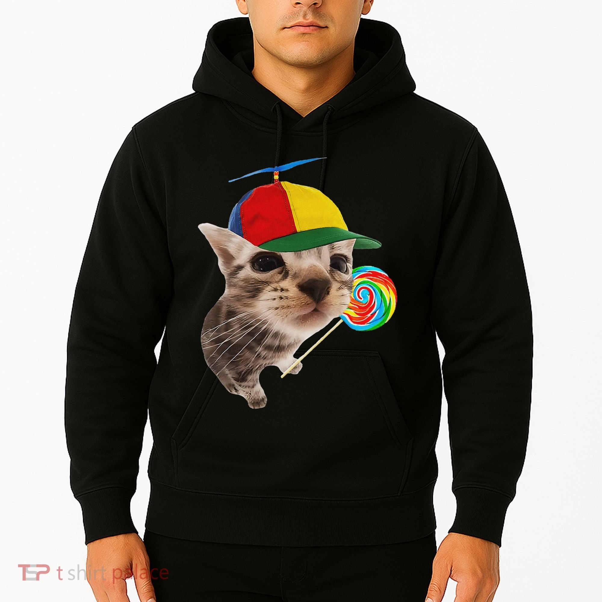 Silly Cat With Lollipop Meme Hoodie
