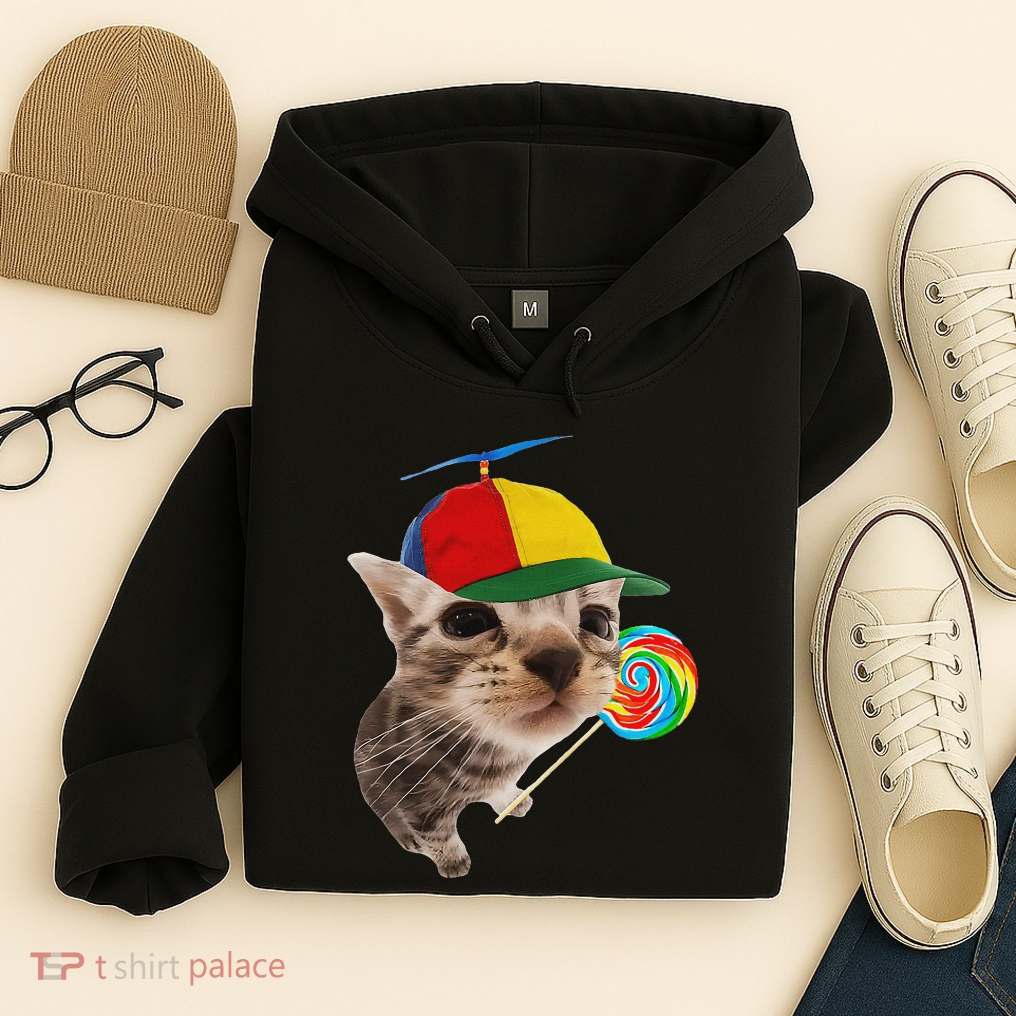 Silly Cat With Lollipop Meme Hoodie