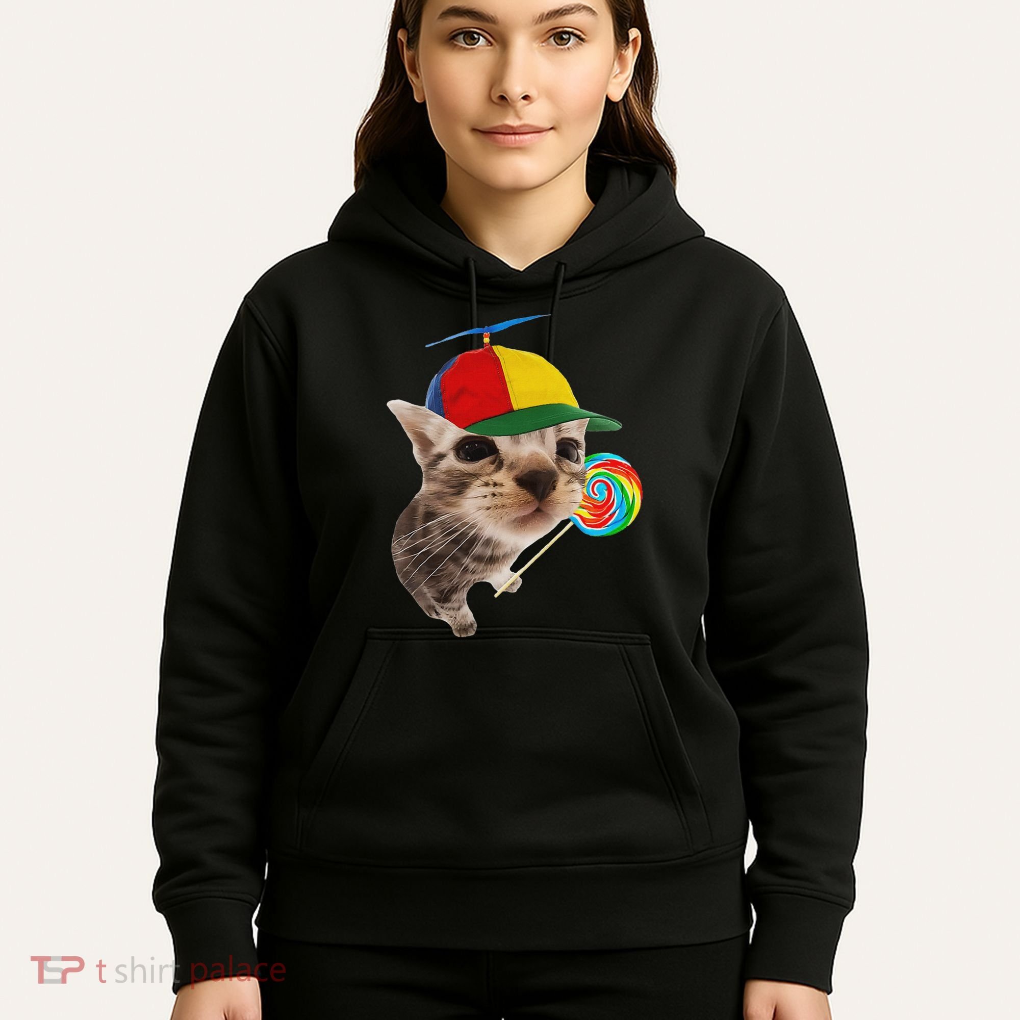 Silly Cat With Lollipop Meme Hoodie
