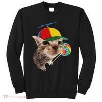 Silly Cat With Lollipop Meme Sweatshirt thumb 0