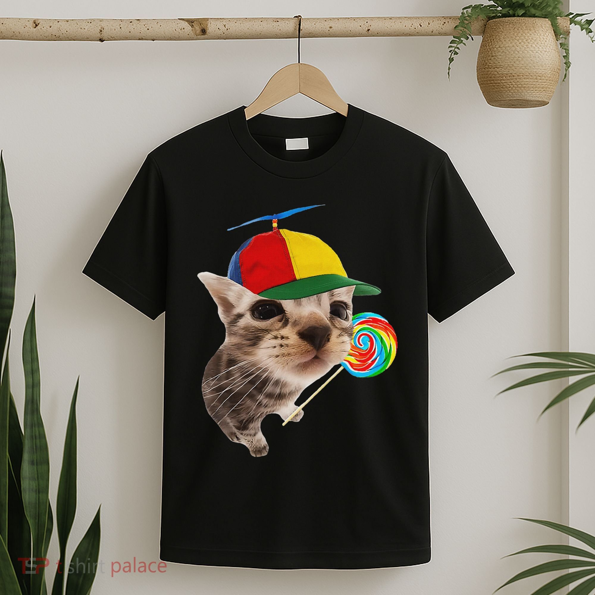 Silly Cat With Lollipop Meme T-Shirt
