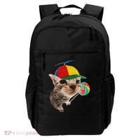 Silly Cat With Lollipop Meme Backpack thumb 0