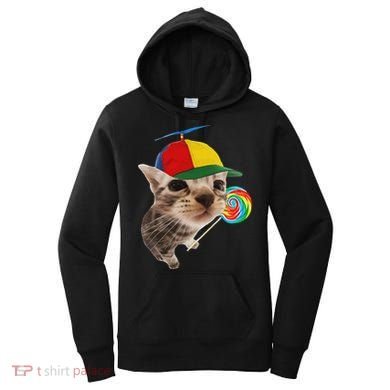 Silly Cat With Lollipop Meme Women's Hoodie