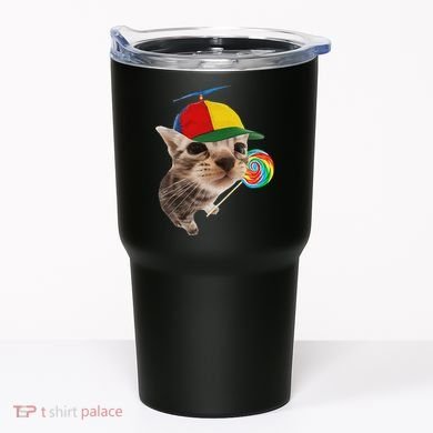 Silly Cat With Lollipop Meme Tumbler