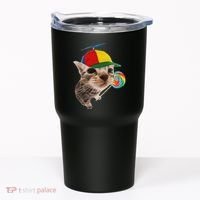 Silly Cat With Lollipop Meme Tumbler thumb 0