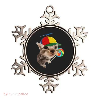 Silly Cat With Lollipop Meme Ornament