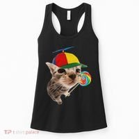 Silly Cat With Lollipop Meme Women's Tank Top thumb 0