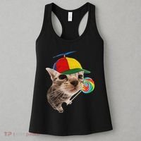 Silly Cat With Lollipop Meme Women's Tank Top thumb 3