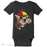 Silly Cat With Lollipop Meme Baby Bodysuit thumb 0