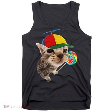 Silly Cat With Lollipop Meme Tank Top