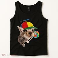 Silly Cat With Lollipop Meme Tank Top thumb 2