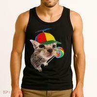 Silly Cat With Lollipop Meme Tank Top thumb 3