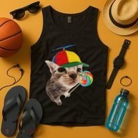 Silly Cat With Lollipop Meme Tank Top thumb 4