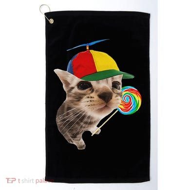 Silly Cat With Lollipop Meme Golf Towel