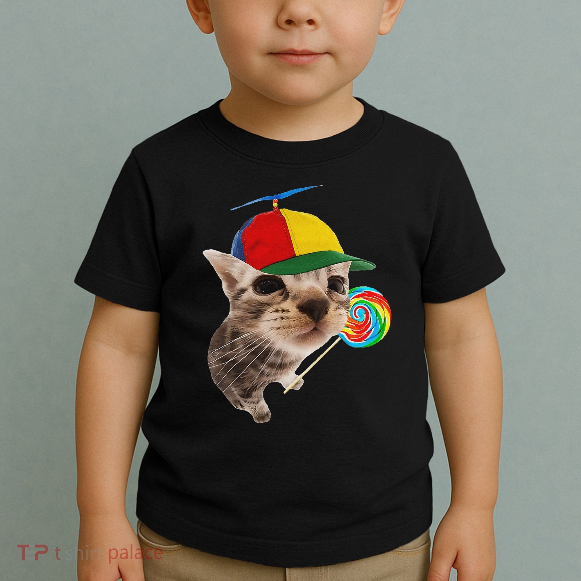 Silly Cat With Lollipop Meme Toddler T-Shirt