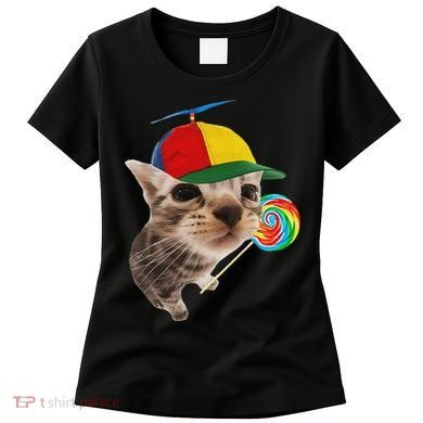 Silly Cat With Lollipop Meme Women's T-Shirt