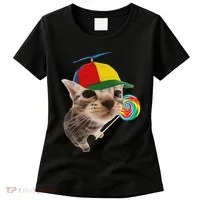 Silly Cat With Lollipop Meme Women's T-Shirt thumb 0