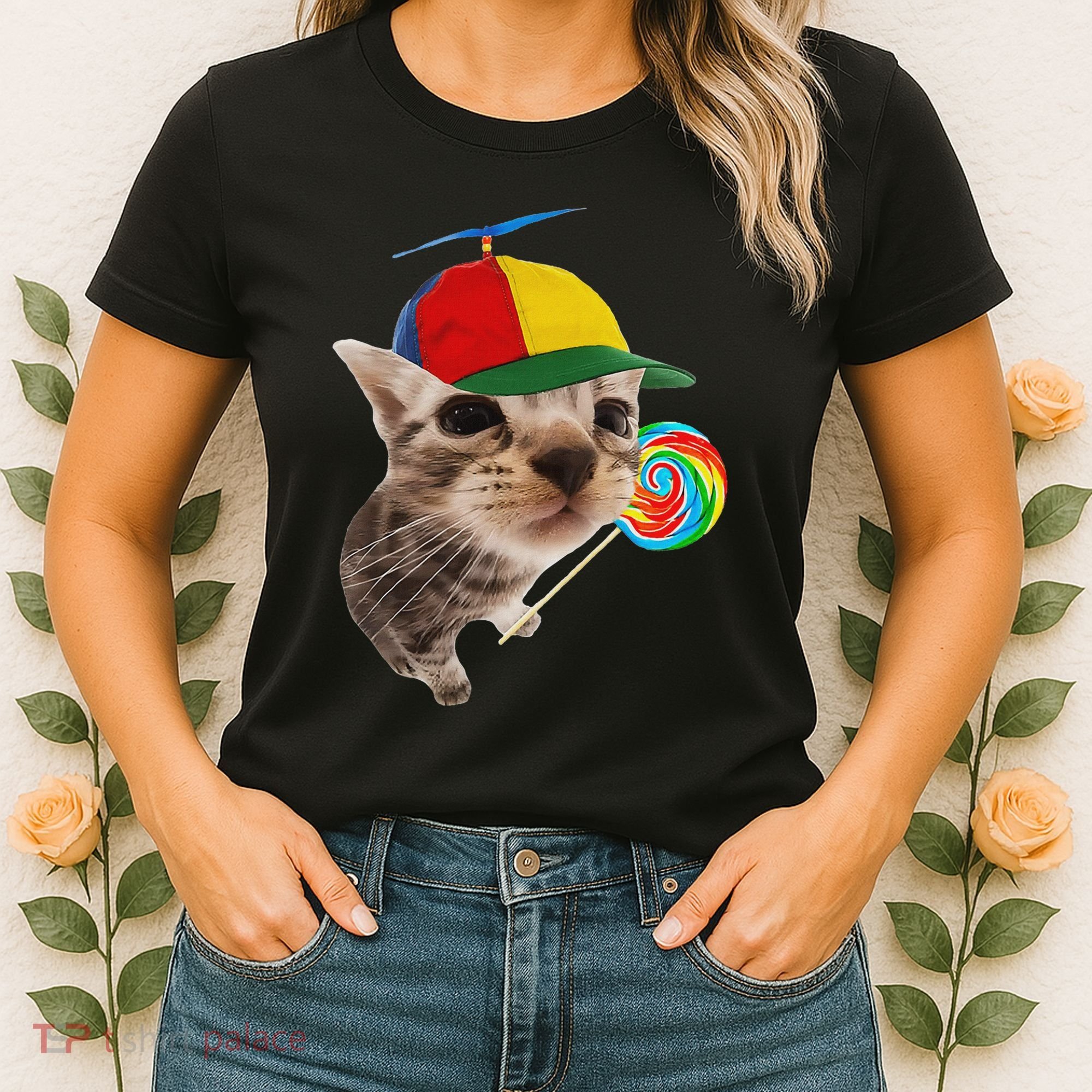 Silly Cat With Lollipop Meme Women's T-Shirt