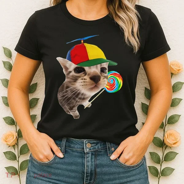 Silly Cat With Lollipop Meme Women's T-Shirt