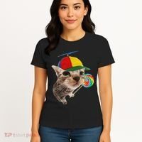 Silly Cat With Lollipop Meme Women's T-Shirt thumb 4