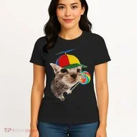 Silly Cat With Lollipop Meme Women's T-Shirt thumb 4