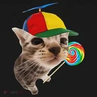 Silly Cat With Lollipop Meme Women's T-Shirt thumb 6