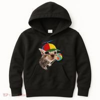 Silly Cat With Lollipop Meme Kids Hoodie thumb 0
