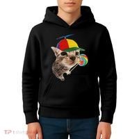 Silly Cat With Lollipop Meme Kids Hoodie thumb 4