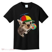 Silly Cat With Lollipop Meme Kids T-Shirt thumb 0