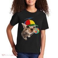 Silly Cat With Lollipop Meme Kids T-Shirt thumb 2