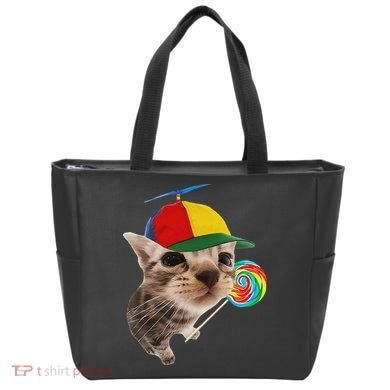 Silly Cat With Lollipop Meme Tote Bag