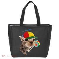 Silly Cat With Lollipop Meme Tote Bag thumb 0