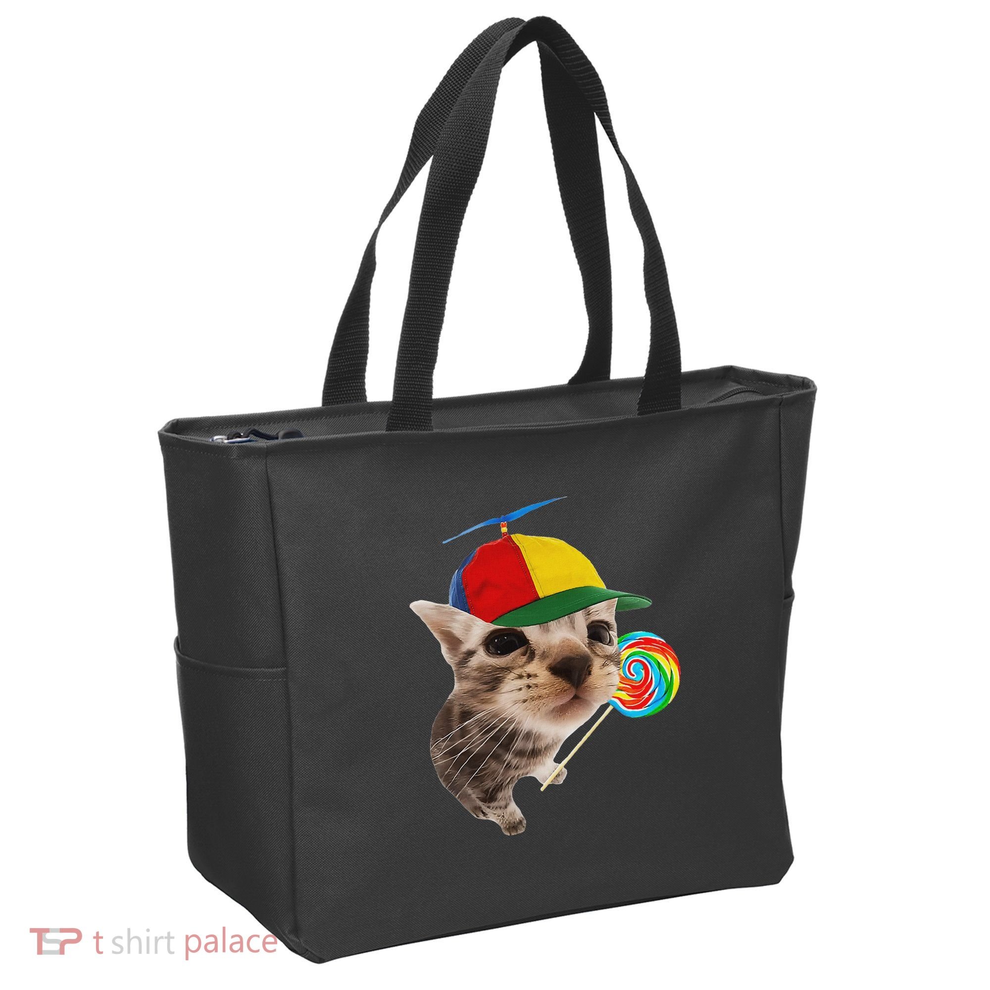 Silly Cat With Lollipop Meme Tote Bag