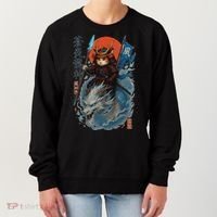 Samurai Cat Warrior And Mystic Blue Dragon Women's Sweatshirt thumb 0