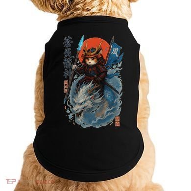 Samurai Cat Warrior And Mystic Blue Dragon Doggie Tank