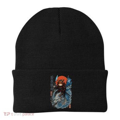 Samurai Cat Warrior And Mystic Blue Dragon Beanie