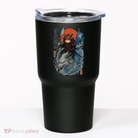 Samurai Cat Warrior And Mystic Blue Dragon Tumbler thumb 0