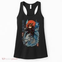 Samurai Cat Warrior And Mystic Blue Dragon Women's Tank Top thumb 0