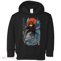Samurai Cat Warrior And Mystic Blue Dragon Toddler Hoodie thumb 0