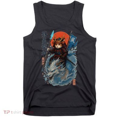 Samurai Cat Warrior And Mystic Blue Dragon Tank Top