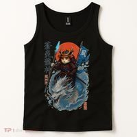 Samurai Cat Warrior And Mystic Blue Dragon Tank Top thumb 2