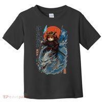 Samurai Cat Warrior And Mystic Blue Dragon Toddler T-Shirt thumb 0