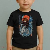 Samurai Cat Warrior And Mystic Blue Dragon Toddler T-Shirt thumb 2