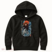 Samurai Cat Warrior And Mystic Blue Dragon Kids Hoodie thumb 0