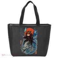 Samurai Cat Warrior And Mystic Blue Dragon Tote Bag thumb 0