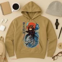 Samurai Cat Warrior And Mystic Blue Dragon Hoodie thumb 3